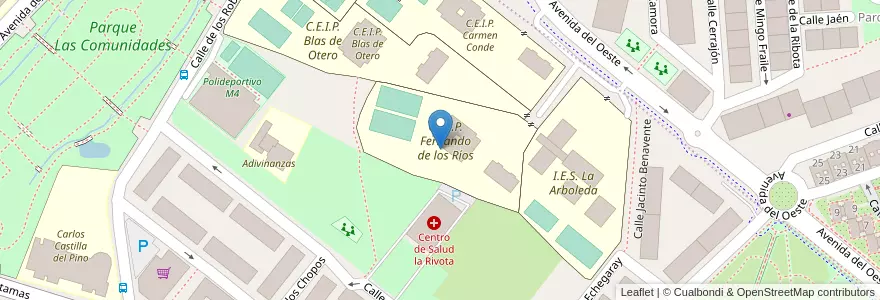 Mapa de ubicacion de C.E.I.P. Fernando de los Ríos en Espanha, Comunidade De Madrid, Comunidade De Madrid, Área Metropolitana De Madrid Y Corredor Del Henares, Alcorcón.