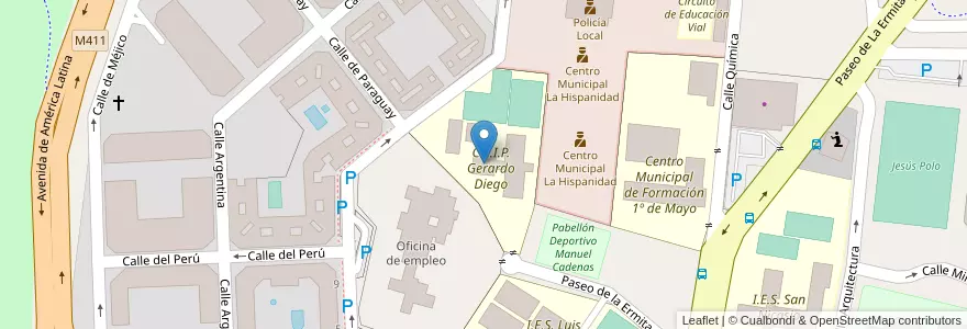 Mapa de ubicacion de C.E.I.P. Gerardo Diego en 스페인, Comunidad De Madrid, Comunidad De Madrid, Área Metropolitana De Madrid Y Corredor Del Henares, Leganés.