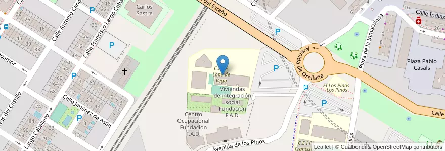 Mapa de ubicacion de C.E.I.P. Lope de Vega en إسبانيا, منطقة مدريد, منطقة مدريد, Área Metropolitana De Madrid Y Corredor Del Henares, Leganés.