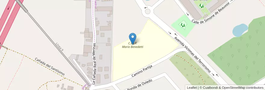 Mapa de ubicacion de C.E.I.P. Mario Benedetti en Испания, Мадрид, Мадрид, Área Metropolitana De Madrid Y Corredor Del Henares, Rivas-Vaciamadrid.