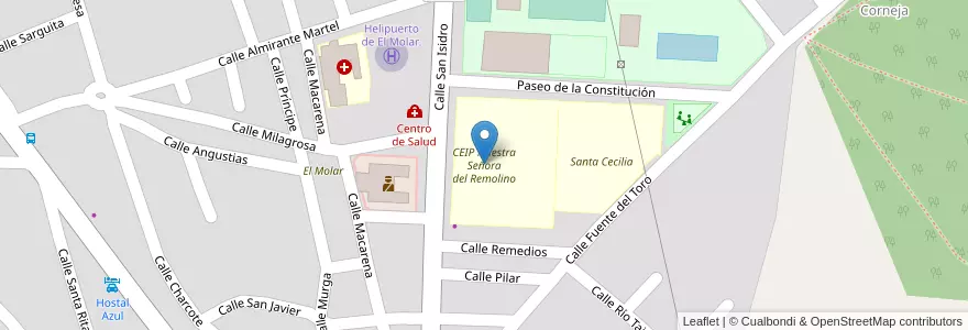 Mapa de ubicacion de CEIP Nuestra Señora del Remolino en 西班牙, Comunidad De Madrid, Comunidad De Madrid, Cuenca Del Medio Jarama, El Molar.