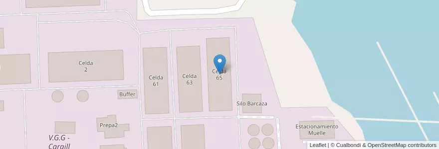 Mapa de ubicacion de Celda 65 en Argentinien, Santa Fe, Departamento Rosario, Municipio De Villa Gobernador Gálvez.