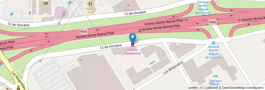 Mapa de ubicacion de Celeste Nardanone en Argentina, Buenos Aires, Partido Del Pilar, La Lonja.