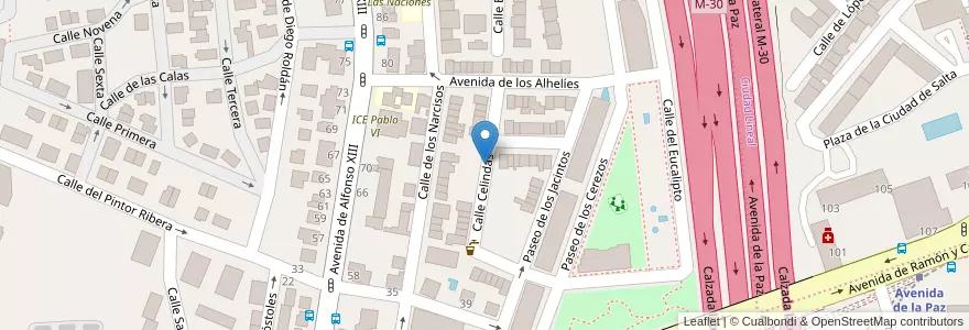 Mapa de ubicacion de CELINDAS, CALLE, DE LAS,35 en Espanha, Comunidade De Madrid, Comunidade De Madrid, Área Metropolitana De Madrid Y Corredor Del Henares, Madrid.