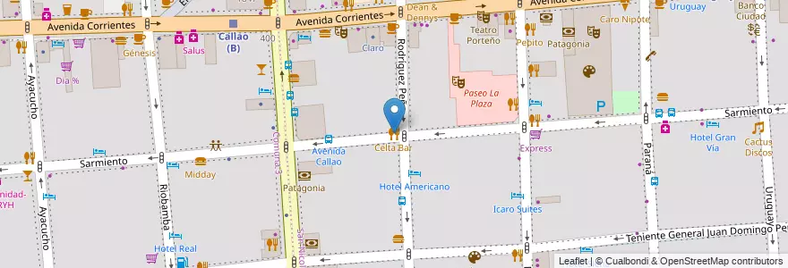 Mapa de ubicacion de Celta Bar, San Nicolas en Argentina, Ciudad Autónoma De Buenos Aires, Buenos Aires.