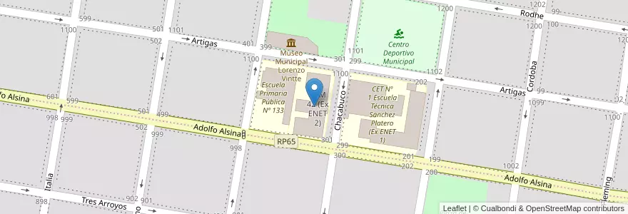 Mapa de ubicacion de CEM 42 (Ex ENET 2) en 아르헨티나, 리오네그로주, General Roca, Departamento General Roca, General Roca.