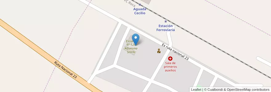 Mapa de ubicacion de CEM Rural Anexo 16 en アルゼンチン, リオネグロ州, Departamento Valcheta, Aguada Cecilio.