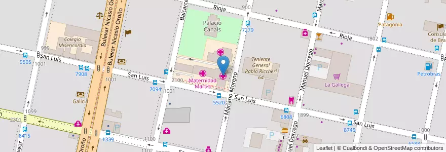 Mapa de ubicacion de CEMAR M. H. Zuasnábar en アルゼンチン, サンタフェ州, Departamento Rosario, Municipio De Rosario, ロサリオ.