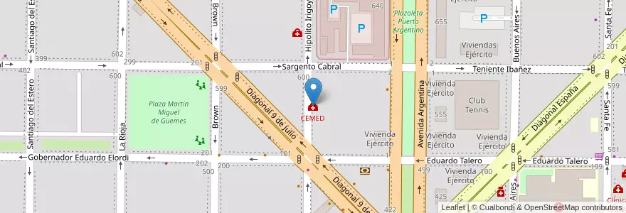 Mapa de ubicacion de CEMED en アルゼンチン, チリ, ネウケン州, Departamento Confluencia, Municipio De Neuquén, Neuquén.