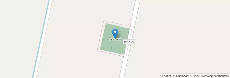 Mapa de ubicacion de Cementerio en Аргентина, Кордова, Departamento Unión, Pedanía Litín, Municipio De San Antonio De Litín.