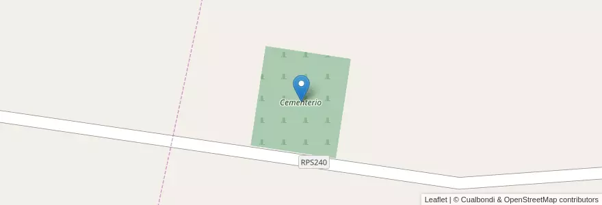 Mapa de ubicacion de Cementerio en Аргентина, Кордова, Departamento Unión, Pedanía Bell Ville, Municipio De Bell Ville.
