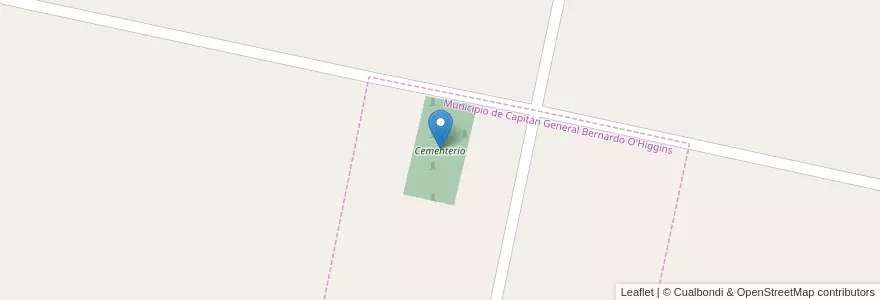 Mapa de ubicacion de Cementerio en Argentina, Córdoba, Departamento Marcos Juárez, Pedanía Liniers.