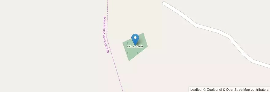 Mapa de ubicacion de Cementerio en アルゼンチン, コルドバ州, Departamento Calamuchita, Pedanía Monsalvo, Municipio De Villa Rumipal.