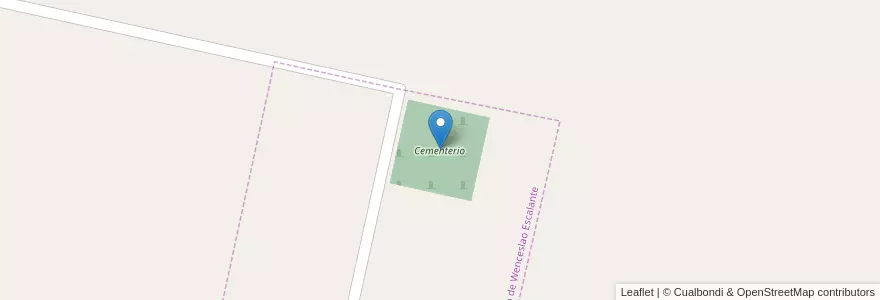 Mapa de ubicacion de Cementerio en Argentina, Córdova, Departamento Unión, Pedanía Ascasubi.