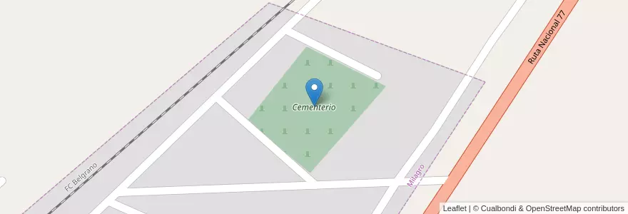 Mapa de ubicacion de Cementerio en アルゼンチン, ラ・リオハ州, Departamento General Ocampo, Milagro.