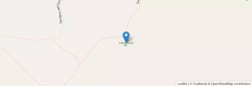 Mapa de ubicacion de Cementerio en アルゼンチン, コルドバ州, Departamento Calamuchita, Pedanía Los Reartes.