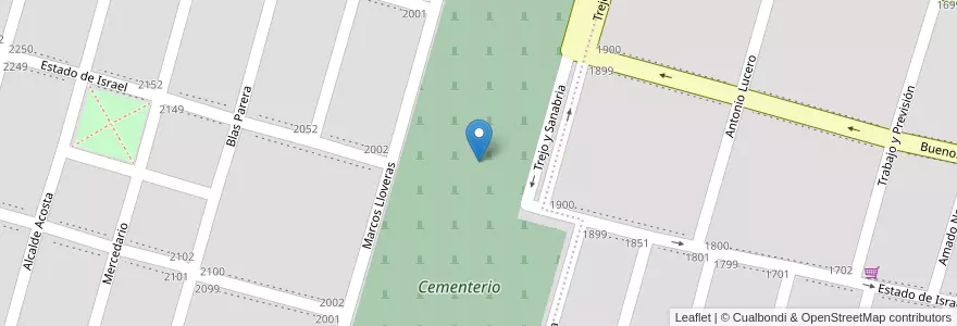 Mapa de ubicacion de Cementerio en Argentina, Córdoba, Departamento Río Cuarto, Pedanía Río Cuarto, Municipio De Río Cuarto, Río Cuarto.