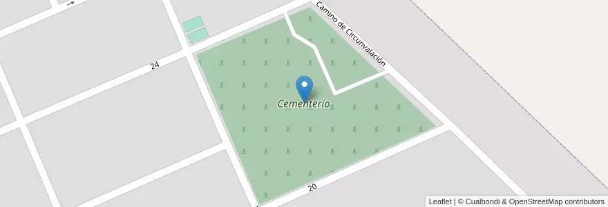 Mapa de ubicacion de Cementerío en 아르헨티나, 부에노스아이레스주, Partido De Navarro, Navarro.