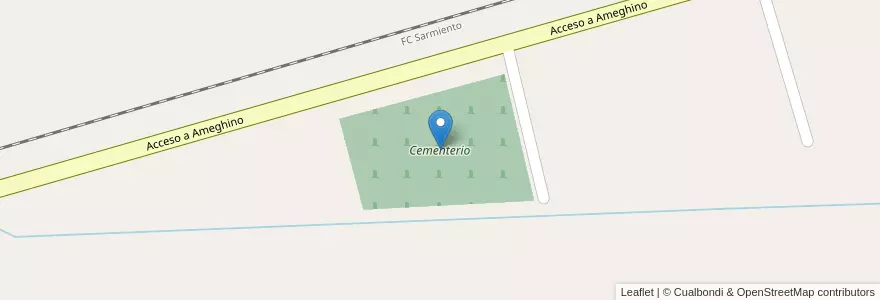 Mapa de ubicacion de Cementerio en Argentine, Province De Buenos Aires, Partido De Florentino Ameghino.