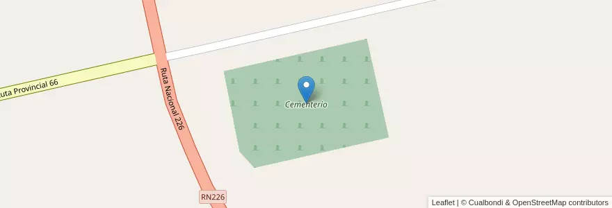 Mapa de ubicacion de Cementerio en Argentine, Province De Buenos Aires, Partido De Carlos Tejedor.
