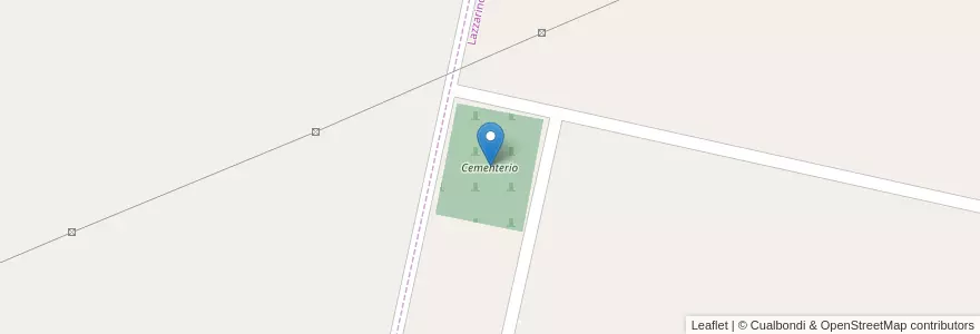 Mapa de ubicacion de Cementerio en Argentine, Santa Fe, Departamento General López, Municipio De Lazzarino, Lazzarino.