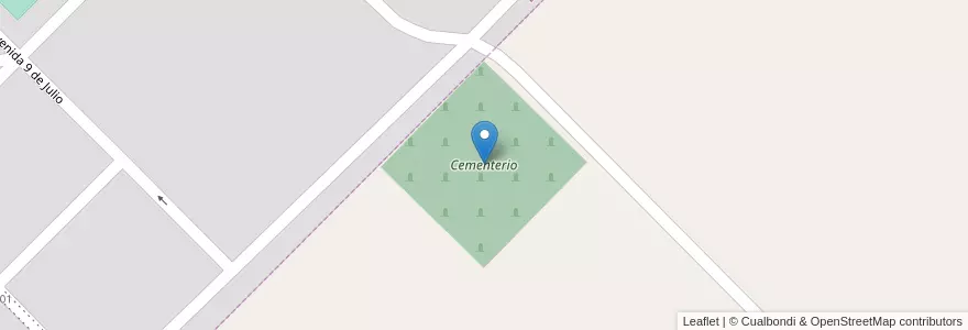 Mapa de ubicacion de Cementerio en 아르헨티나, 리오네그로주, Departamento Avellaneda.