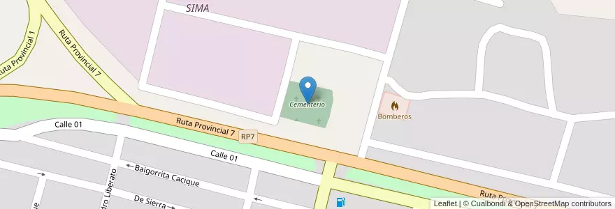 Mapa de ubicacion de Cementerio en アルゼンチン, チリ, ネウケン州, Departamento Añelo, Añelo, Añelo.