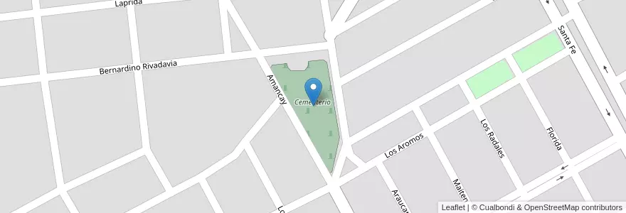 Mapa de ubicacion de Cementerio en Arjantin, Şili, Neuquén, Departamento Confluencia, Municipio De Senillosa, Senillosa.