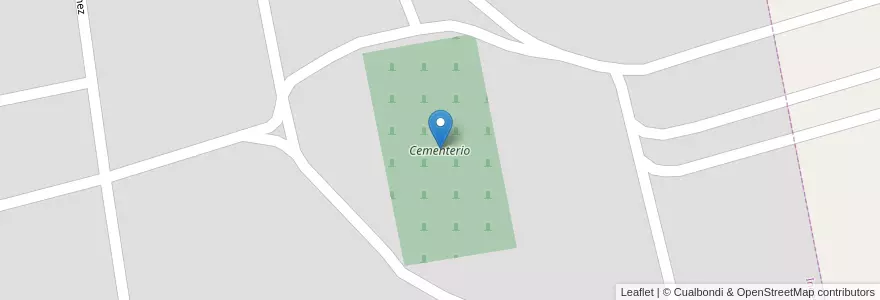 Mapa de ubicacion de Cementerio en Argentina, Chile, Río Negro, Departamento Veinticinco De Mayo, Ingeniero Jacobacci.