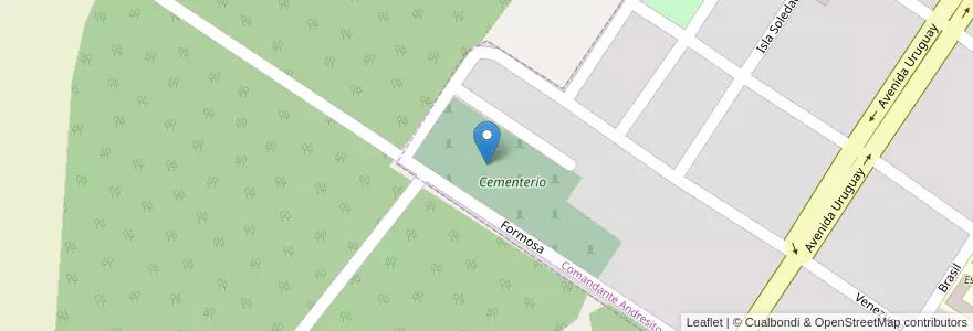 Mapa de ubicacion de Cementerio en アルゼンチン, ミシオネス州, Departamento General Manuel Belgrano, Municipio De Comandante Andresito.
