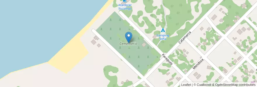 Mapa de ubicacion de Cementerio en Argentina, Corrientes, Departamento Ituzaingó, Municipio De Ituzaingó.
