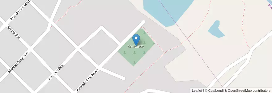 Mapa de ubicacion de Cementerio en Аргентина, Чако, Departamento General Güemes, Municipio De Misión Nueva Pompeya, Misión Nueva Pompeya.