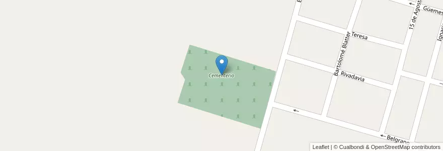 Mapa de ubicacion de Cementerio en Arjantin, Santa Fe, Departamento Las Colonias, Municipio De San Jerónimo Norte.