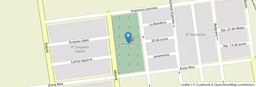 Mapa de ubicacion de Cementerio en الأرجنتين, Salta, Anta, Municipio De Las Lajitas, Las Lajitas.