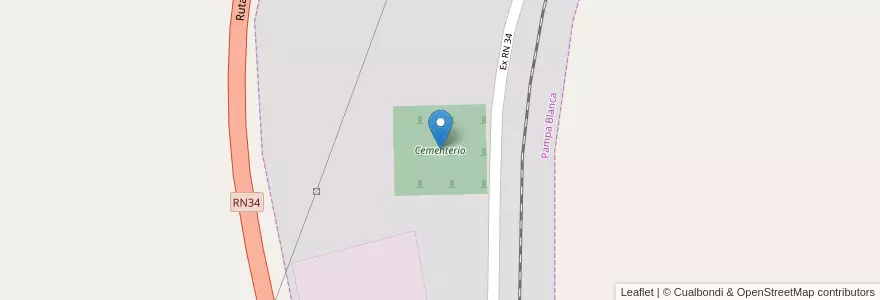 Mapa de ubicacion de Cementerio en Argentinien, Jujuy, Departamento El Carmen, Municipio De Pampa Blanca, Pampa Blanca.