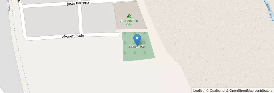 Mapa de ubicacion de Cementerio en Argentine, Jujuy, Departamento Doctor Manuel Belgrano, Municipio De Yala.