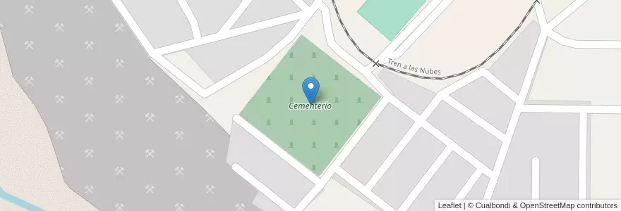 Mapa de ubicacion de Cementerio en Argentina, Salta, Rosario De Lerma, Municipio De Campo Quijano.