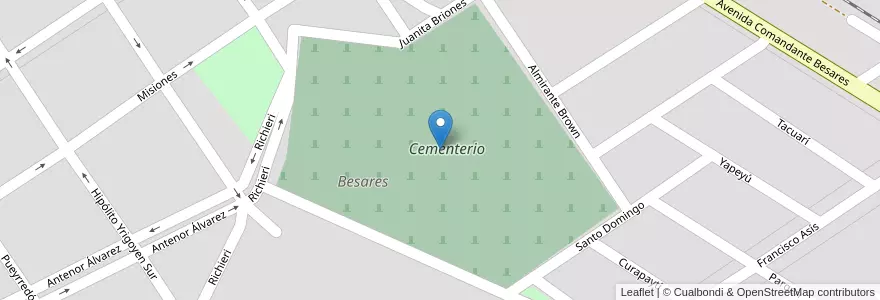 Mapa de ubicacion de Cementerio en アルゼンチン, サンティアゴ・デル・エステロ州, Departamento Banda, La Banda.