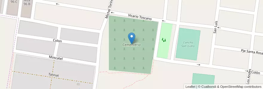 Mapa de ubicacion de Cementerio en アルゼンチン, サルタ州, Cafayate, Municipio De Cafayate.
