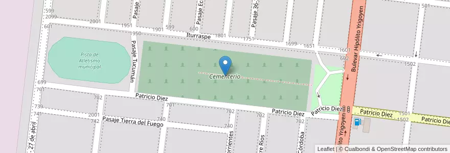 Mapa de ubicacion de Cementerio en 阿根廷, Santa Fe, Departamento General Obligado, Municipio De Reconquista, Reconquista.