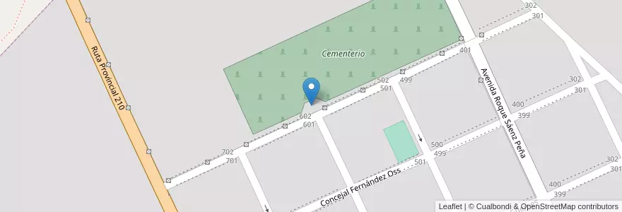 Mapa de ubicacion de Cementerio en Аргентина, Буэнос-Айрес, Brandsen.