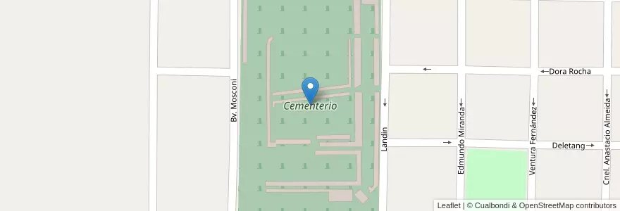 Mapa de ubicacion de Cementerio en Argentinië, Entre Ríos, Departamento Villaguay, Distrito Lucas Al Sud, Villaguay.