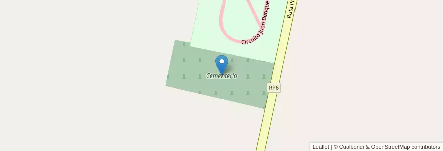 Mapa de ubicacion de Cementerio en 아르헨티나, Santa Fe, Departamento Las Colonias, Municipio De San Carlos Sud.