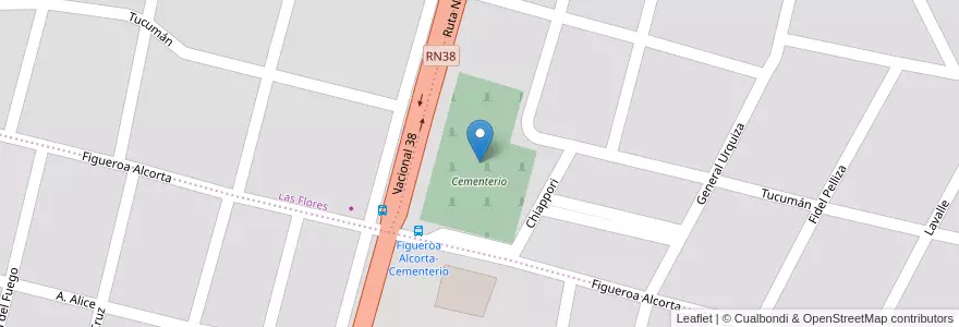 Mapa de ubicacion de Cementerio en Argentina, Córdoba, Departamento Punilla, Pedanía Dolores, Municipio De Capilla Del Monte, Capilla Del Monte.