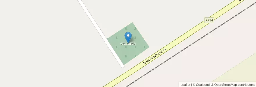Mapa de ubicacion de Cementerio en Arjantin, Santa Fe, Departamento Caseros, Municipio De Bigand.