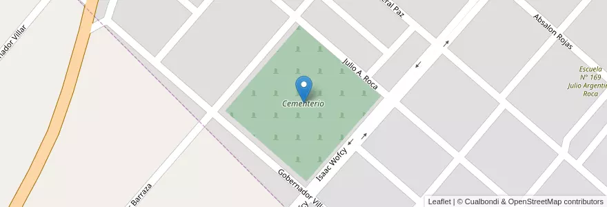 Mapa de ubicacion de Cementerio en アルゼンチン, サンティアゴ・デル・エステロ州, Departamento General Taboada, Añatuya.