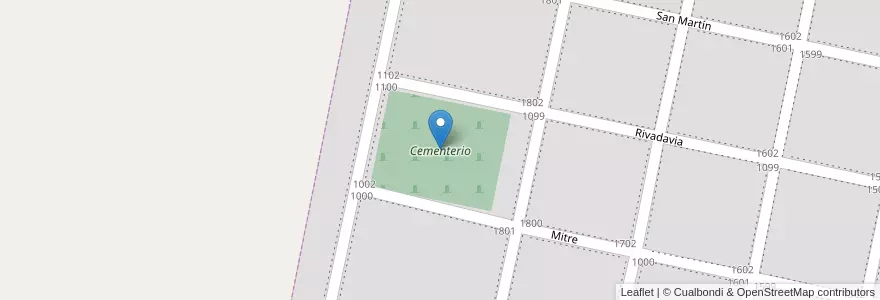 Mapa de ubicacion de Cementerio en آرژانتین, سانتافه, Departamento San Martín, Municipio De Piamonte.