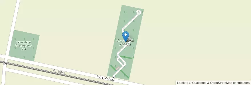 Mapa de ubicacion de Cementerio APREPA en アルゼンチン, サンタフェ州, Departamento San Lorenzo, Municipio De San Jerónimo Sud.