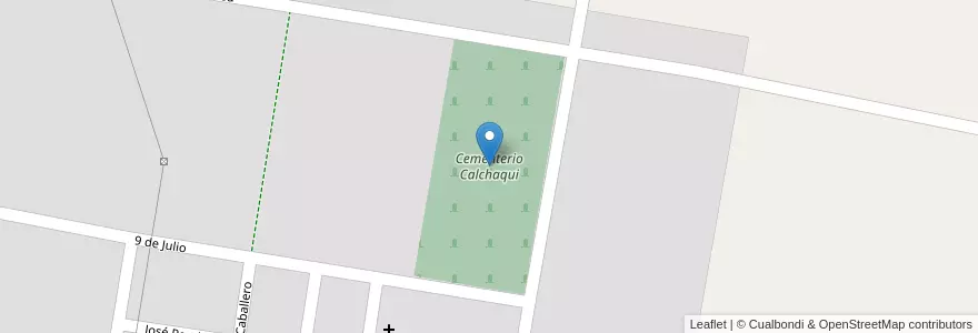 Mapa de ubicacion de Cementerio Calchaqui en Argentina, Santa Fe, Departamento Vera, Municipio De Calchaquí.