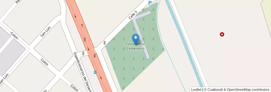 Mapa de ubicacion de Cementerio Centenario en آرژانتین, شیلی, استان نئوکن, Departamento Confluencia, Centenario.